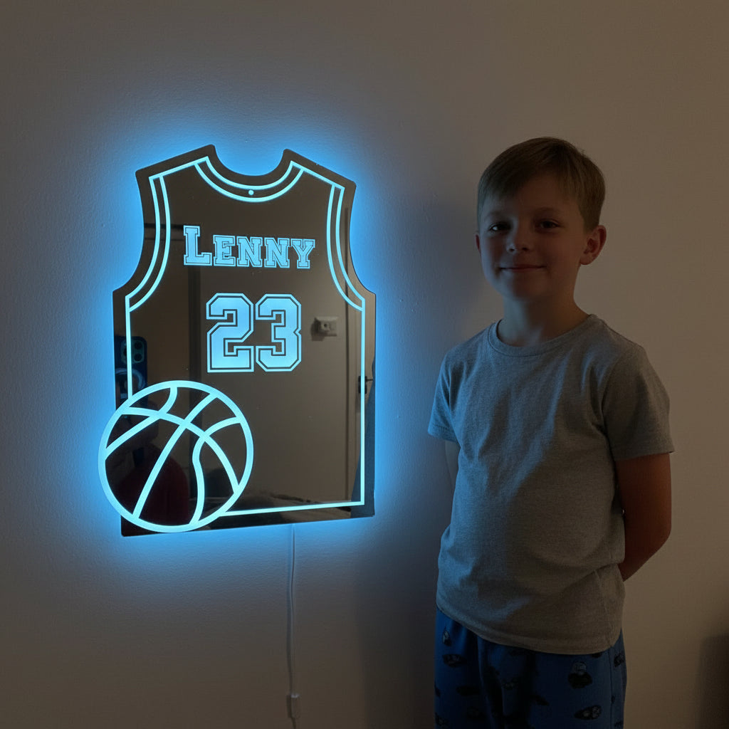 LumiBasket | Personalised LED Mirror Lamp Basketball