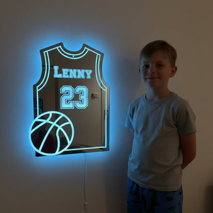 LumiBasket | Personalised LED Mirror Lamp Basketball