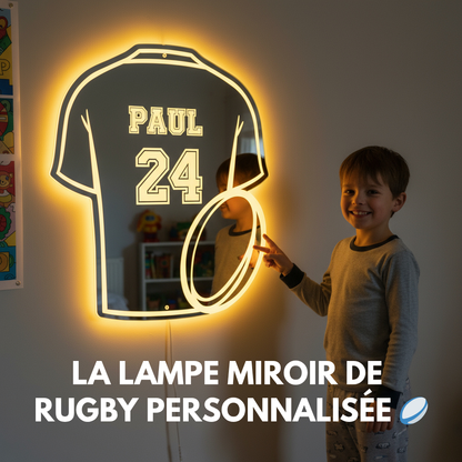 LumiRugby | Personalised LED Mirror Lamp Rugby