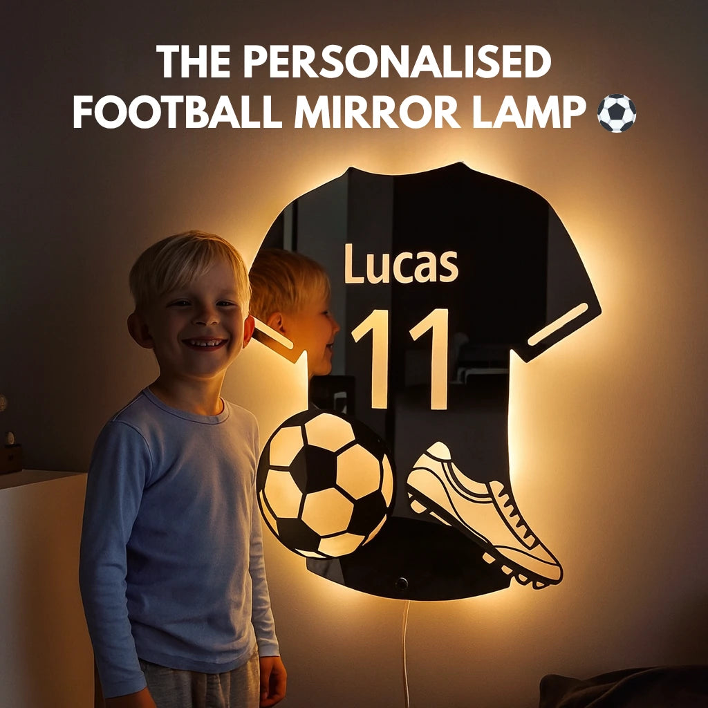 LumiGoal | Personalised LED Football Mirror Lamp